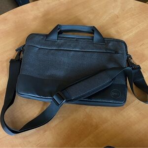 Dell Black and Dark Gray Laptop Briefcase with Shoulder Strap